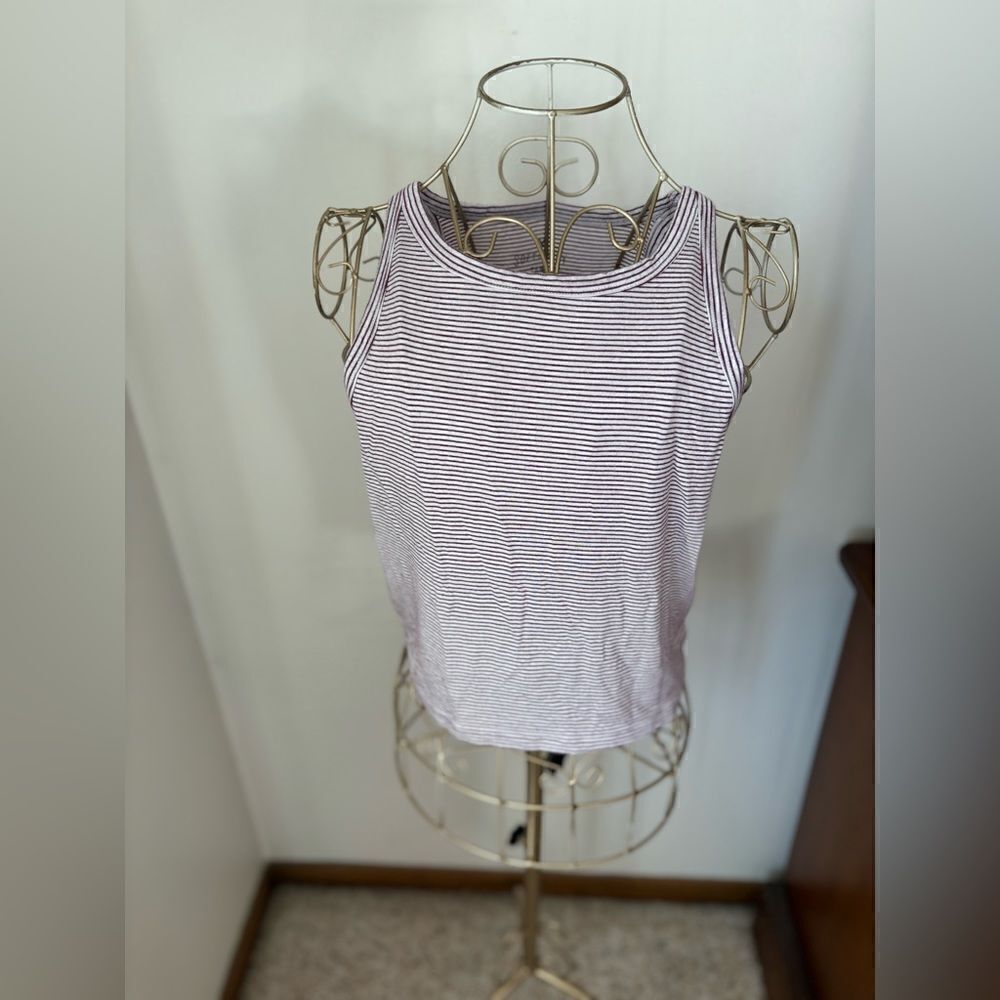 American Eagle Soft & Sexy Striped Muscle Tank Top Large Purple
